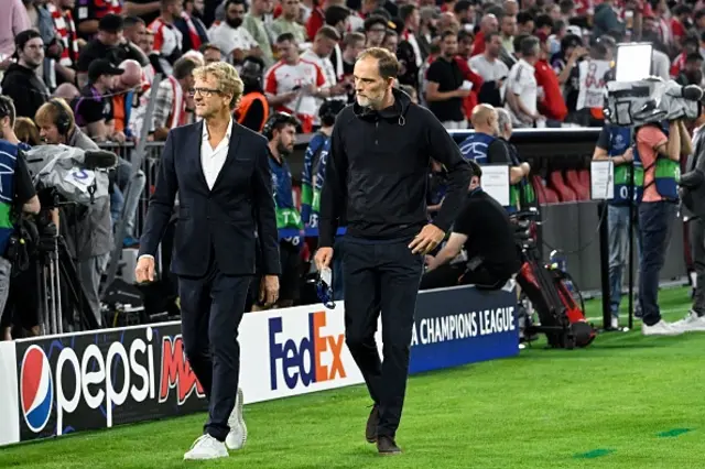 Bayern Munich's German head coach Thomas Tuchel makes his way to the stands