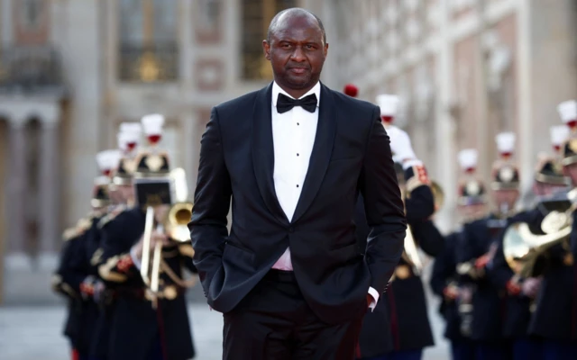 Patrick Vieira arrives to attend a state dinner in honor of Britain's King Charles and Queen Camilla at the Chateau de Versailles