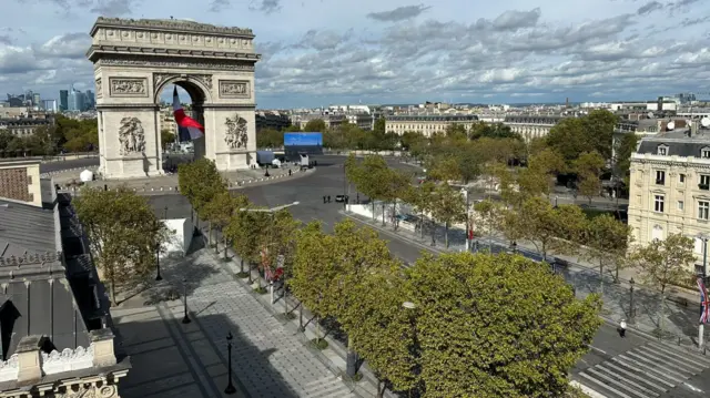 An empty Champs de Elysee