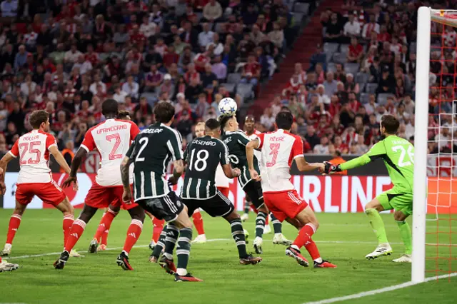 Casemiro waits to flick the ball on into the net for Manchester United's third goal