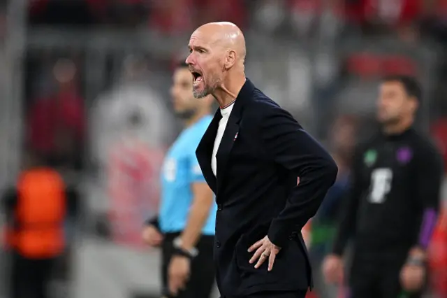 Erik ten Hag, Manager of Manchester United on the touchline