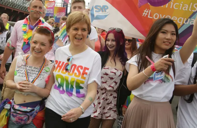 Nicola Sturgeon at Pride 2018