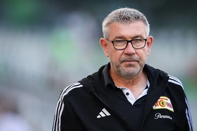 Union Berlin's Swiss head coach Urs Fischer looks on