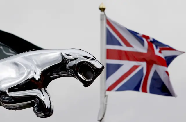 The Jaguar emblem with the Union Jack in the background