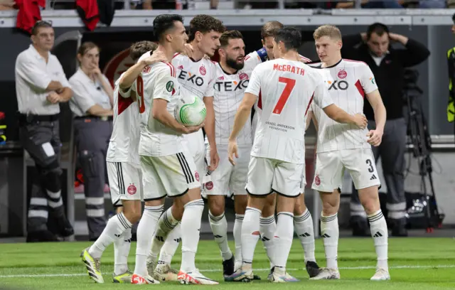 Aberdeen players celebrate