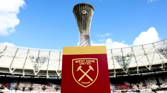 Europa Conference League trophy at West Ham United