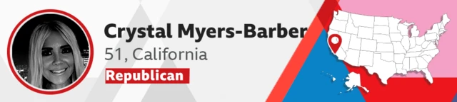 Crystal Myers-Barber, a Republican voter from California