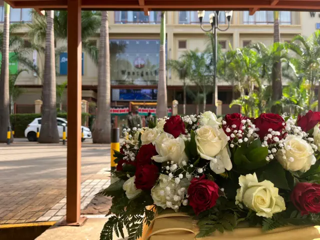 Flowers at the Westgate shopping Mall in memory of victims of the 2013 attack