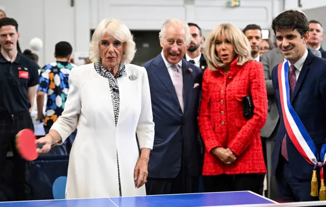 Camilla playing ping pong