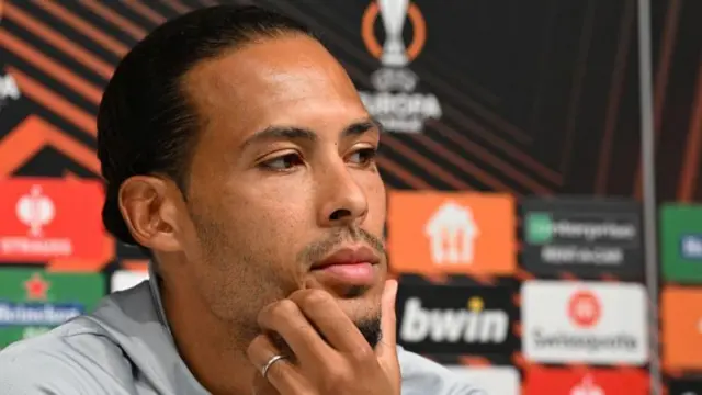 Liverpool captain Virgil van Dijk at a press conference