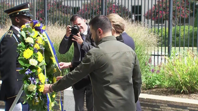 President Zelensky at wreath laying ceremony