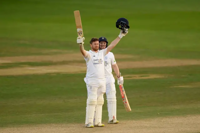 Liam Dawson scores a century for Hampshire