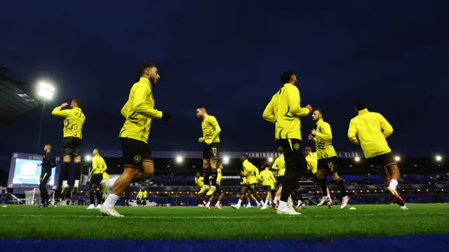 QPR players warming up