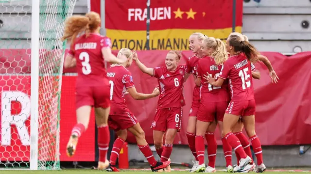 Amalie Vangsgaard celebrates scoring