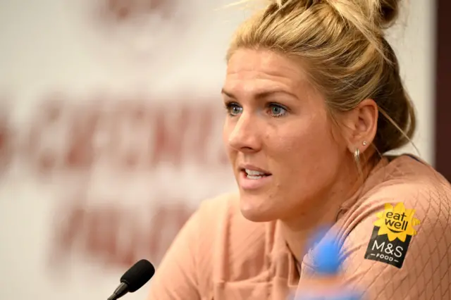 Millie Bright speaks to the media ahead of the clash with Scotland.