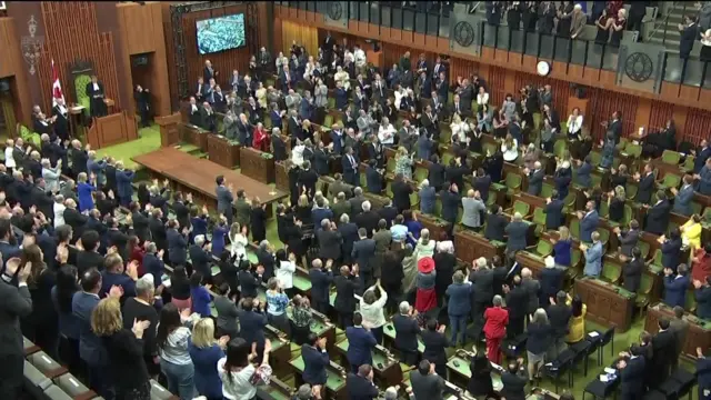 A standing ovation in the Canadian parliament