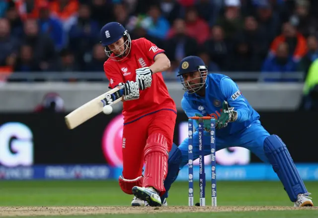 England's Joe Root bats during the 2013 Champions Trophy final against India at Edgbaston