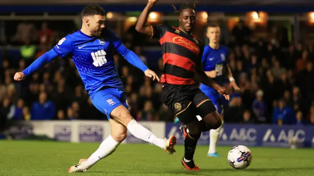 Scott Hogan takes a shot for Birmingham