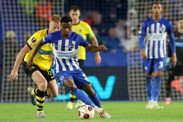 Ansu Fati playing for Brighton against AEK Athens