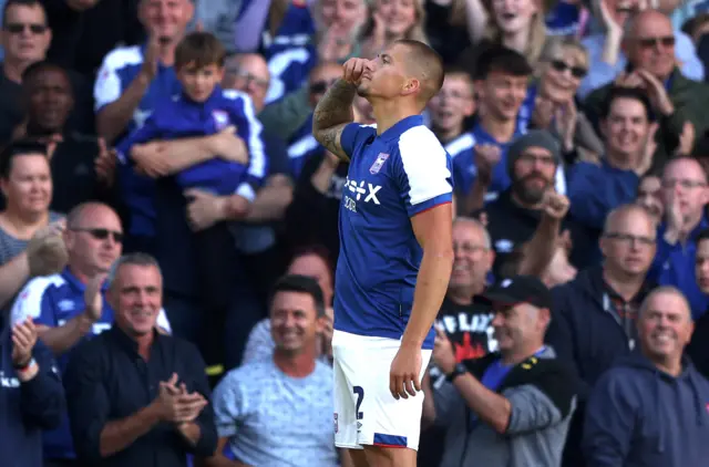 Harry Clarke celebrates his goal against Blackburn