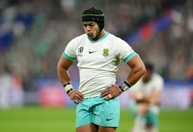 South African players dejected at full-time