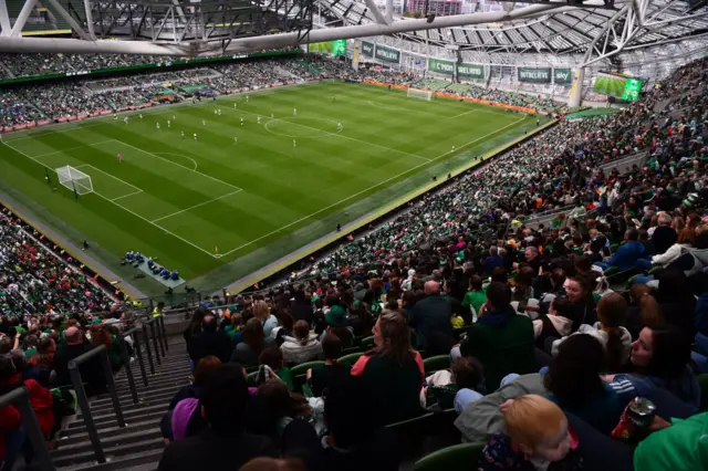 A huge crowd at the Aviva for the Republic of Ireland game