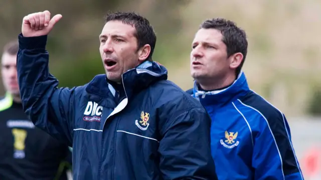 Derek McInnes and Tony Docherty during their spell at St Johnstone in 2008