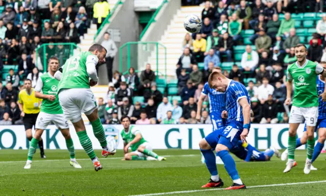 Adam Le Fondre tests the keeper with a header
