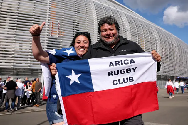 Chile fans outside the stadium