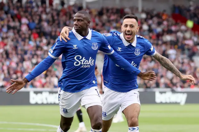 Abdoulaye Doucoure celebrates