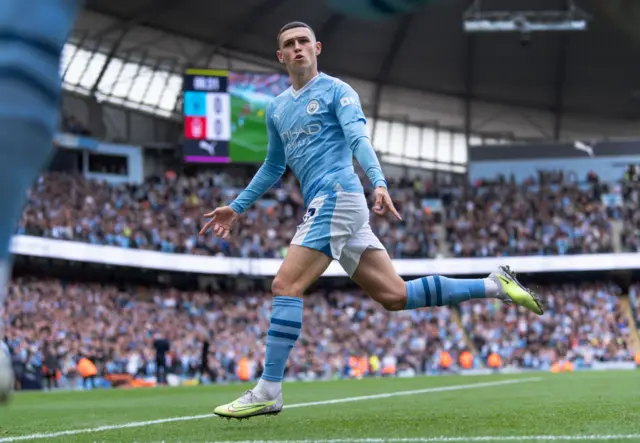 Phil Foden celebrates