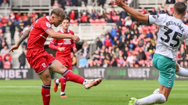 Riley McGree equalises for Middlesbrough against Southampton