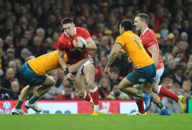 Josh Adams for Wales against Australia