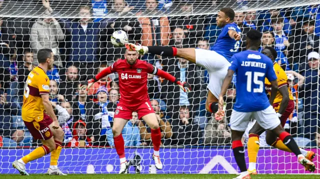 Rangers' Cyriel Dessers misses the target