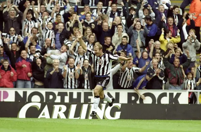 Alan Shearer celebrates