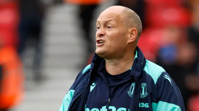 Stoke boss Alex Neil on the touchline