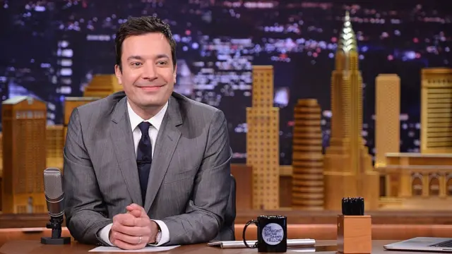 Jimmy Fallon on the set of The Tonight Show