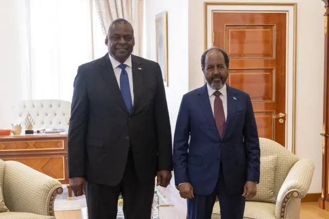 US defence secretary Lloyd Austin met Somali President Hassan Sheikh Mohamud in Djibouti on 24 September