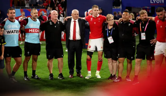 Wales team huddle