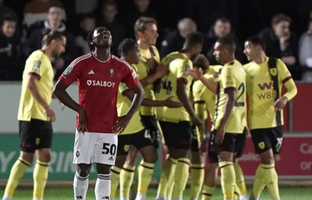 Salford player deflated after conceding