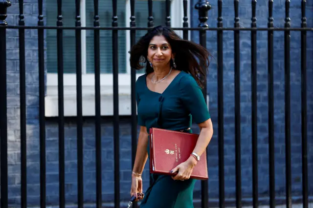 Suella Braverman walks on Downing Street on the day of a cabinet meeting - 5 September 2023