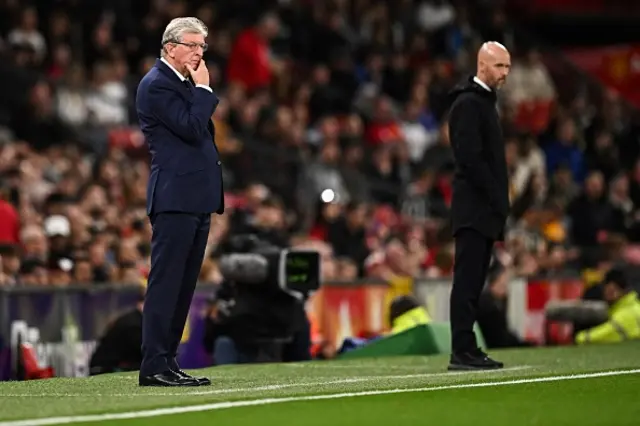 rystal Palace's English manager Roy Hodgson and Manchester United's Dutch manager Erik ten Hag