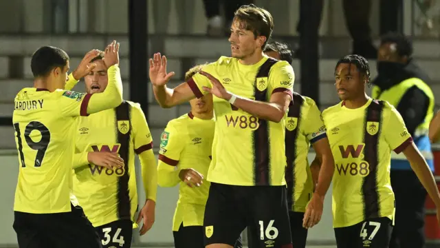 Burnley players celebrate