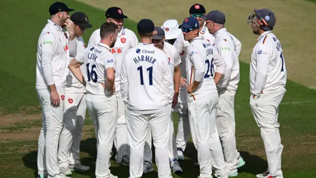 Essex celebrate taking a wicket