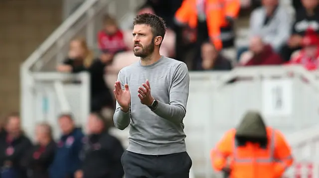 Michael Carrick on the touchline for Boro