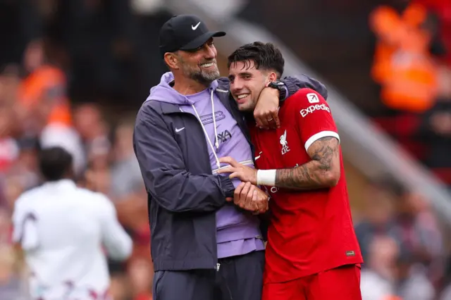 Jurgen Klopp and Dominik Szoboszla