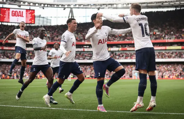 Son Heung-min celebrates