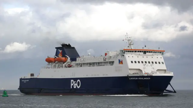 P&O ferry arrives at the Port of Larne (stock photo)