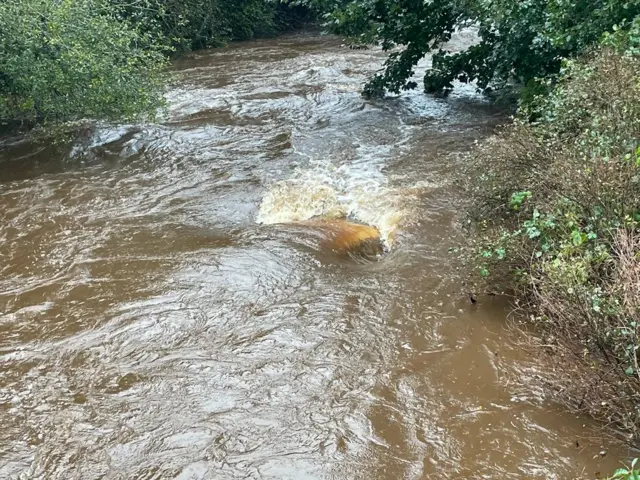 Car almost submerged