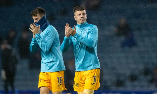 Livingston players Steven Bradley and Daniel MacKay